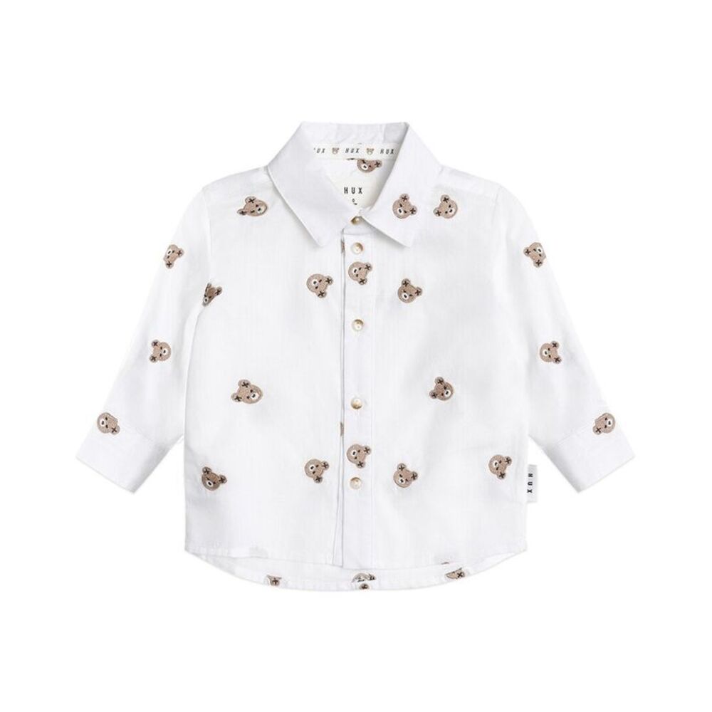 Huxbaby Boys  Huxbear Button Up Crisp T-Shirt, White